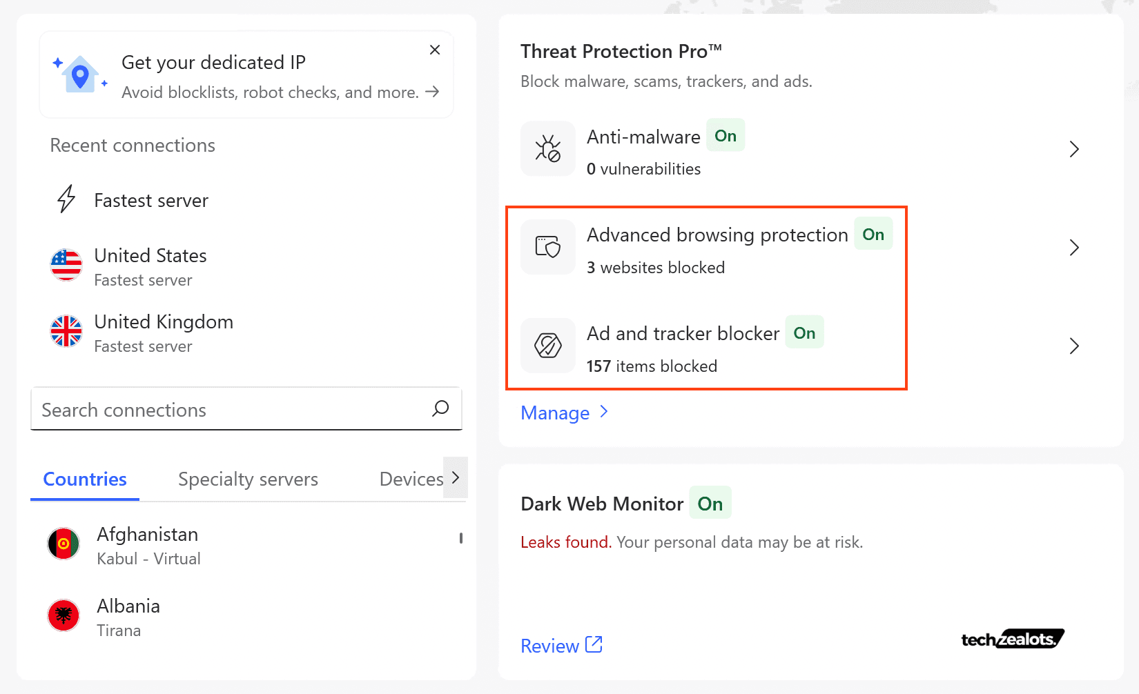 Phishing sites blocked ThretaProtectionPro Nord